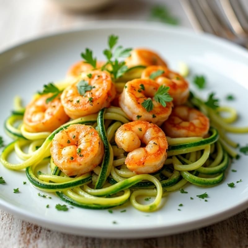 Lemon-Garlic Butter Shrimp with Herb Zucchini Noodles