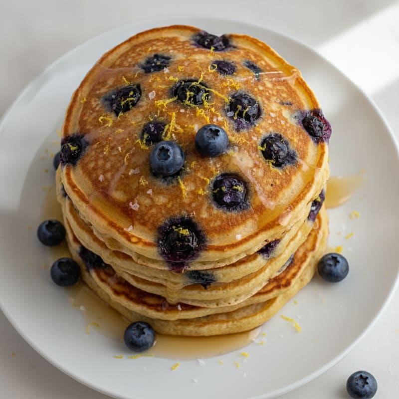 Blueberry Ricotta Pancakes with Lemon Zest