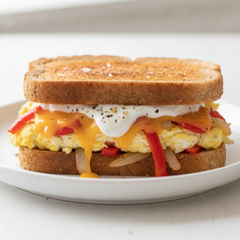 High-Protein Egg and Veggie Breakfast Sandwich