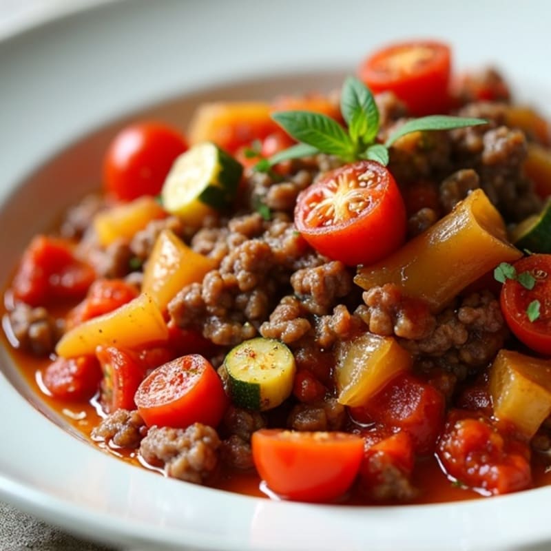 Hearty Lean Ground Beef and Vegetable Tomato Sauce