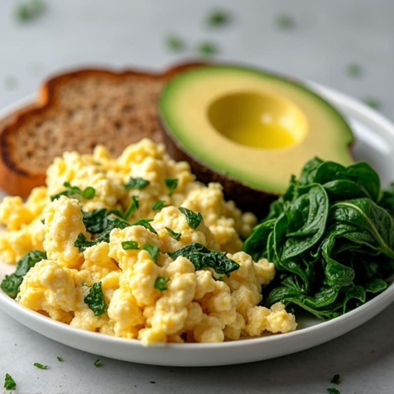 Egg White and Ground Turkey Scramble with Spinach