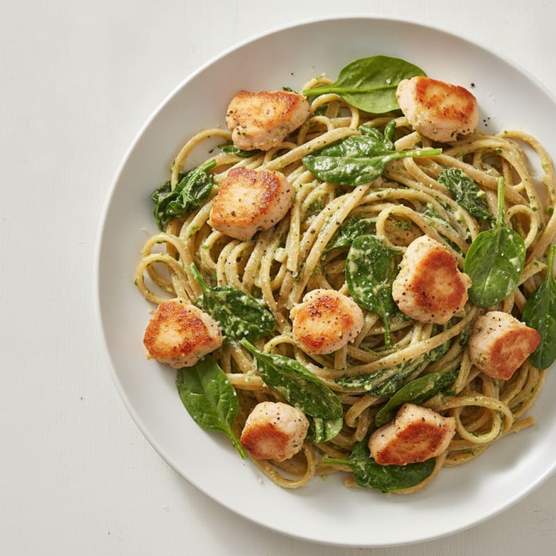 Creamy Pesto Chicken Linguine