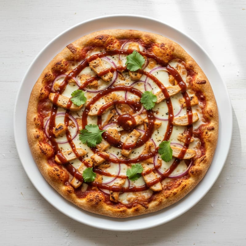 High-Protein BBQ Chicken Pizza with Red Onion