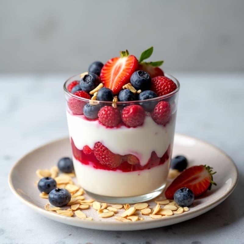Greek Yogurt Protein Parfait with Berries and Almonds