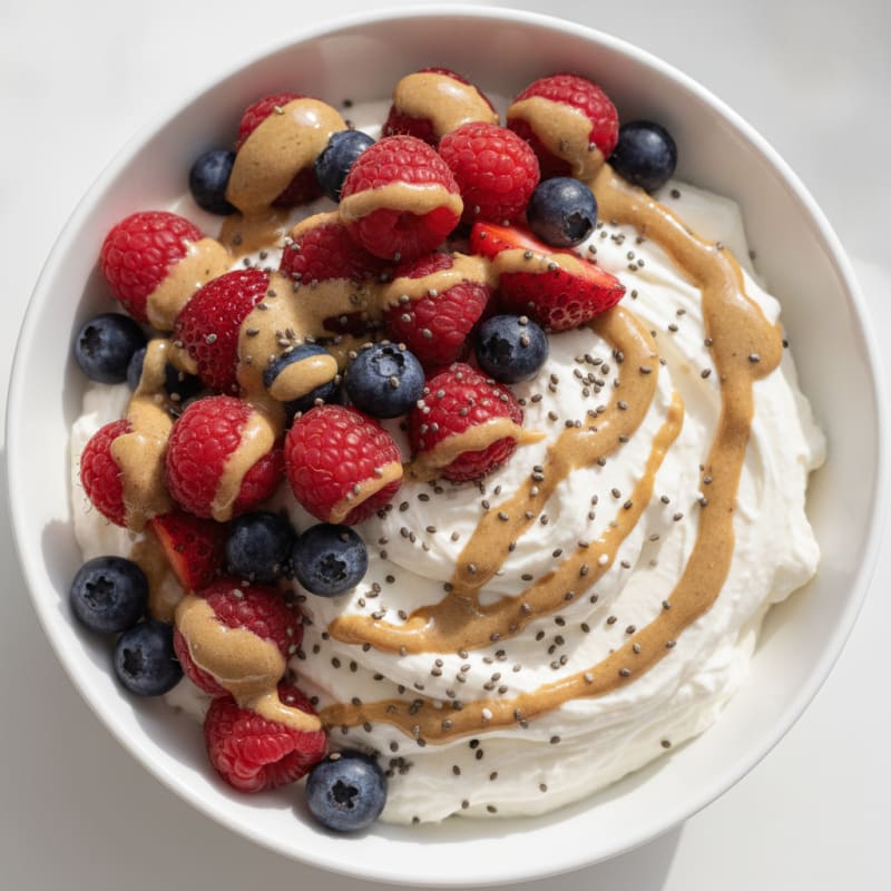 Silky Greek Yogurt Protein Pudding with Berries