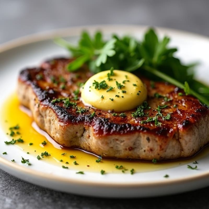 Herb-Crusted Pan Seared Steak with Garlic Butter