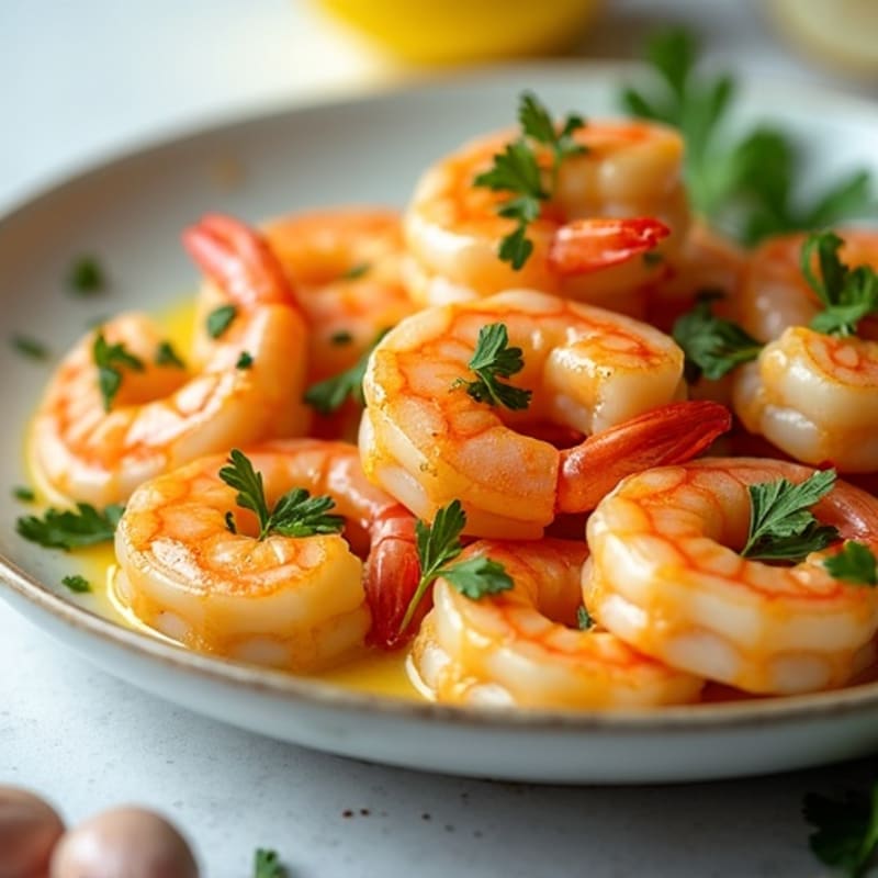 Shrimp Pan-Seared with Garlic Butter and Lemon