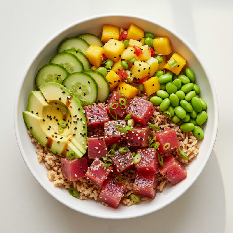 Ahi Tuna Poke Bowl with Tropical Salsa