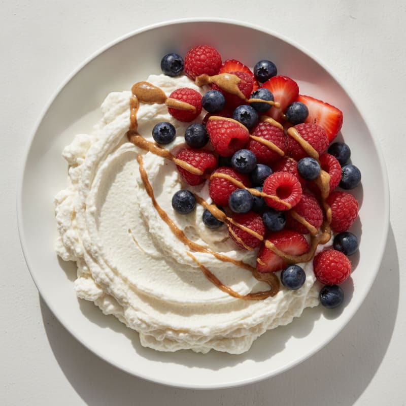 Silky Greek Yogurt Protein Mousse with Berries
