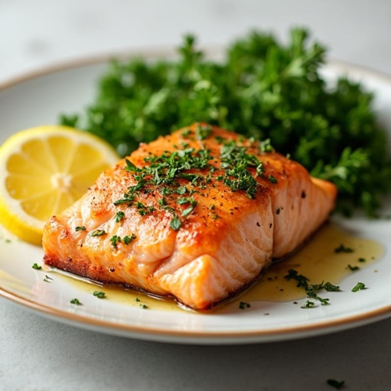 Herb-Crusted Pan Seared Salmon with Lemon