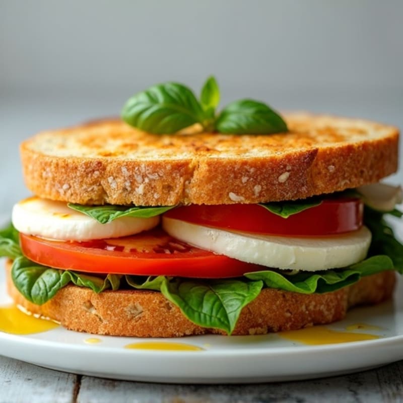 Grilled Fresh Mozzarella, Tomato, and Basil Sandwich