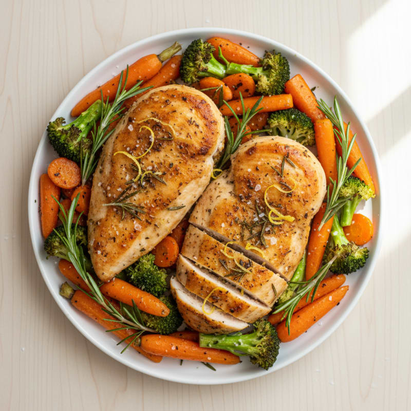 Crispy Lemon Herb Chicken with Roasted Vegetables