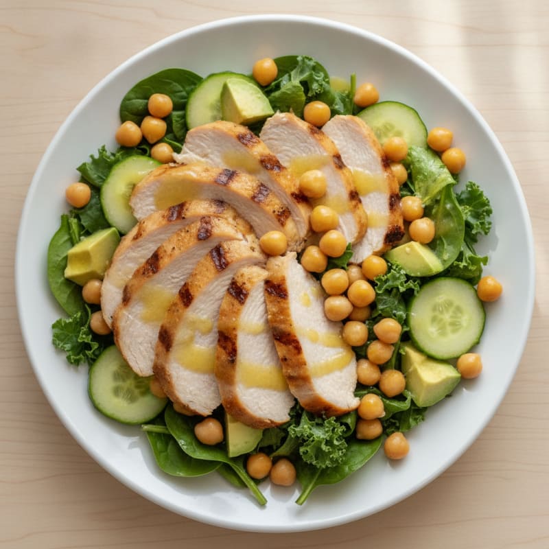 Grilled Turkey Breast Salad with Chickpeas and Avocado