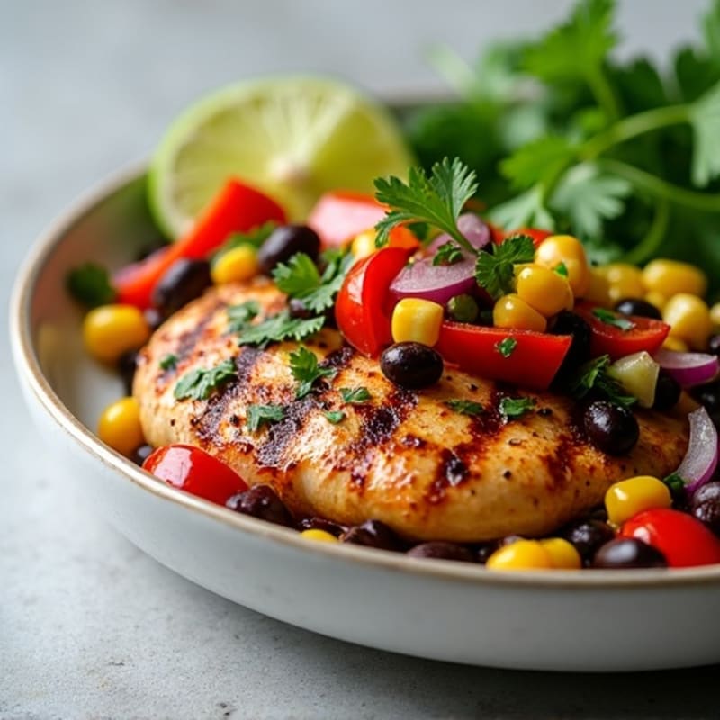 Lime-Cilantro Grilled Chicken with Black Bean Salsa