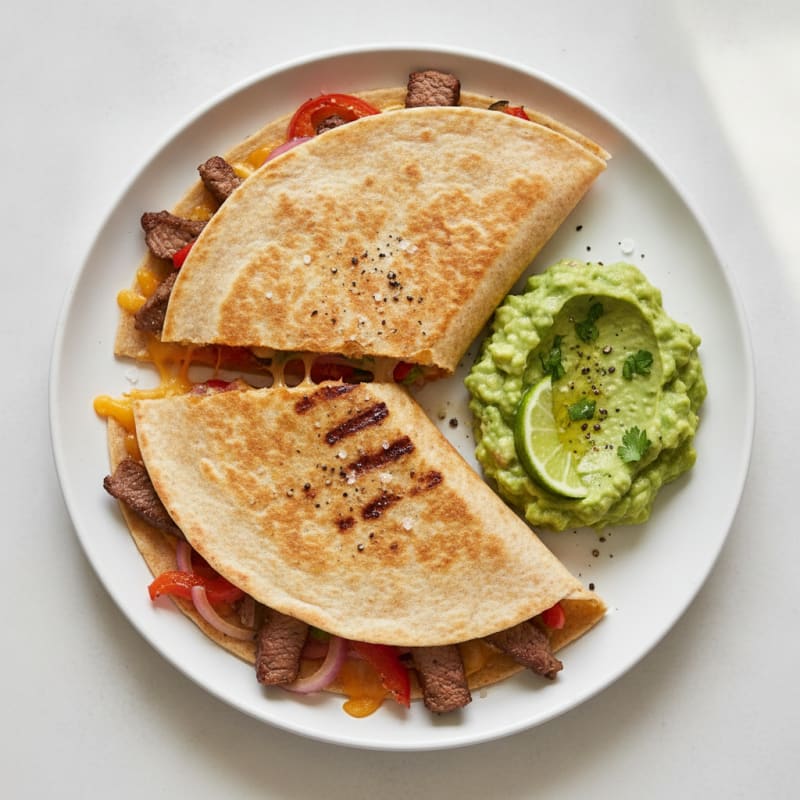 Carne Asada Quesadillas with Guacamole