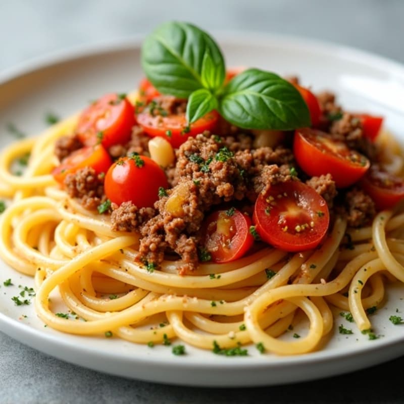 Hearty Lean Ground Beef Spaghetti with Fresh Vegetable Sauce