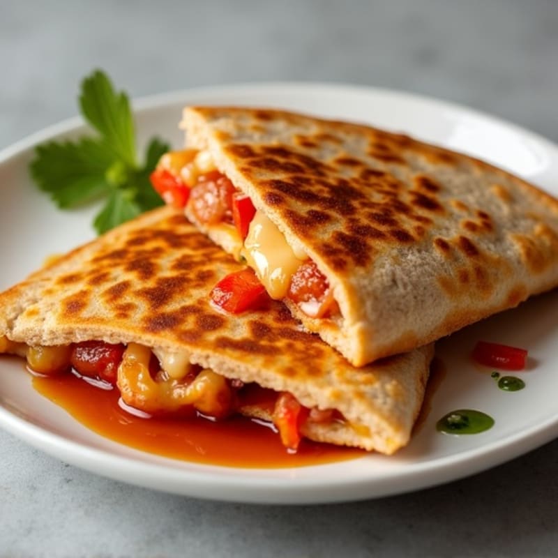 Crispy Whole Wheat BBQ Chicken Quesadilla