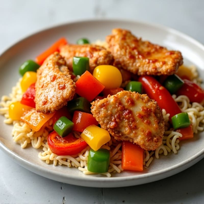 Crispy Sweet and Sour Chicken with Bell Peppers