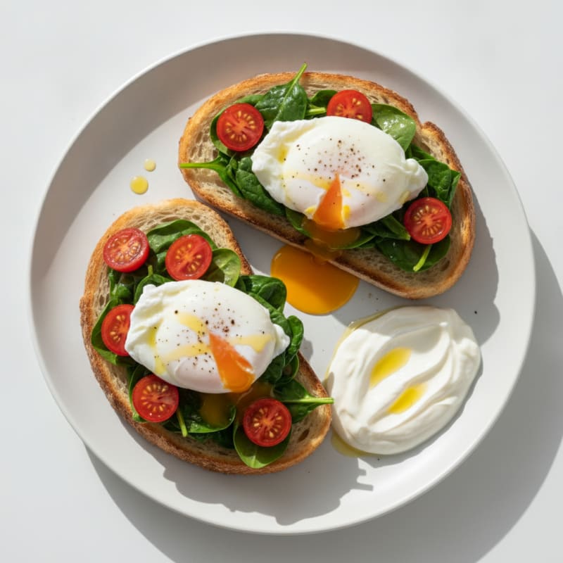 Egg and Veggie Sourdough Toast with Greek Yogurt