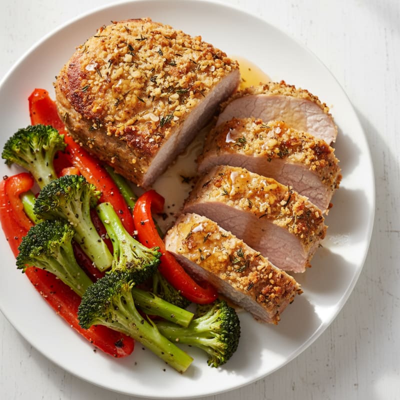 Herb-Crusted Pork Loin with Roasted Vegetables