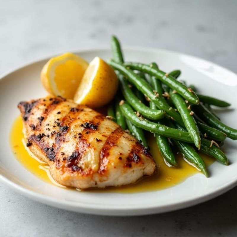 Grilled Chicken Breast with Warm Potato and Green Bean Salad