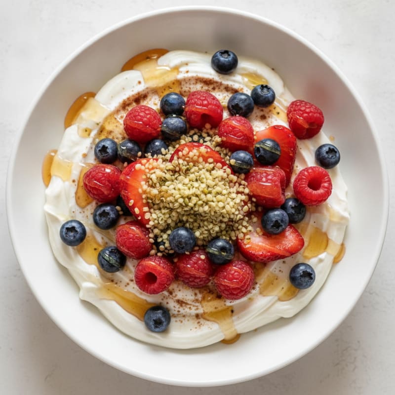 High-Protein Greek Yogurt with Honey and Berries