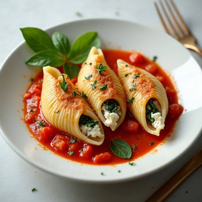 Healthy Spinach Ricotta Stuffed Shells with Veggies