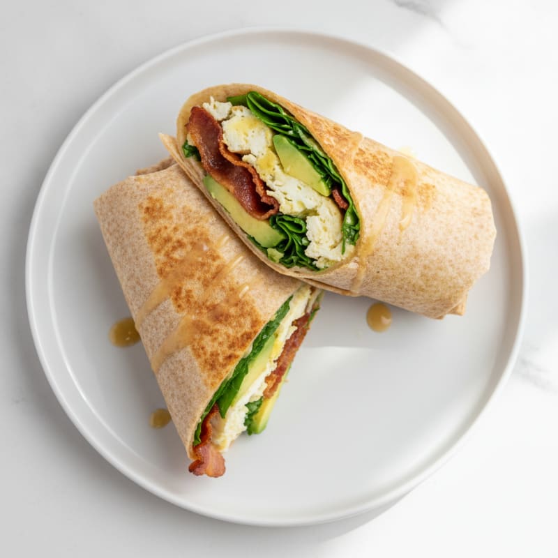 Crispy Turkey Bacon and Egg White Breakfast Wrap