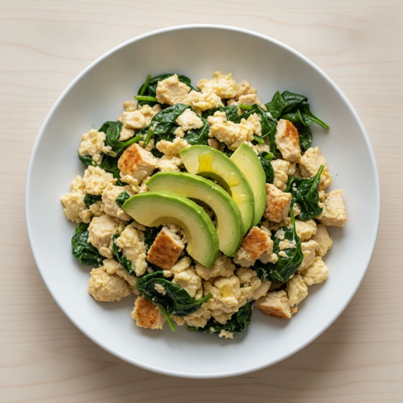 Egg White Scramble with Spinach and Turkey Breast