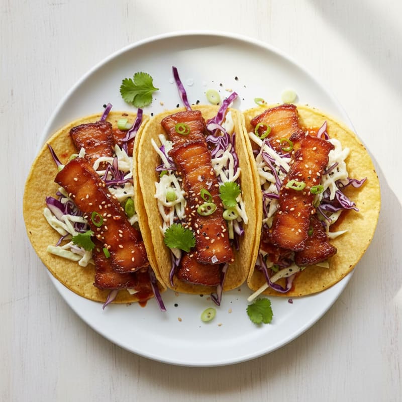 Spicy Gochujang Pork Belly Tacos