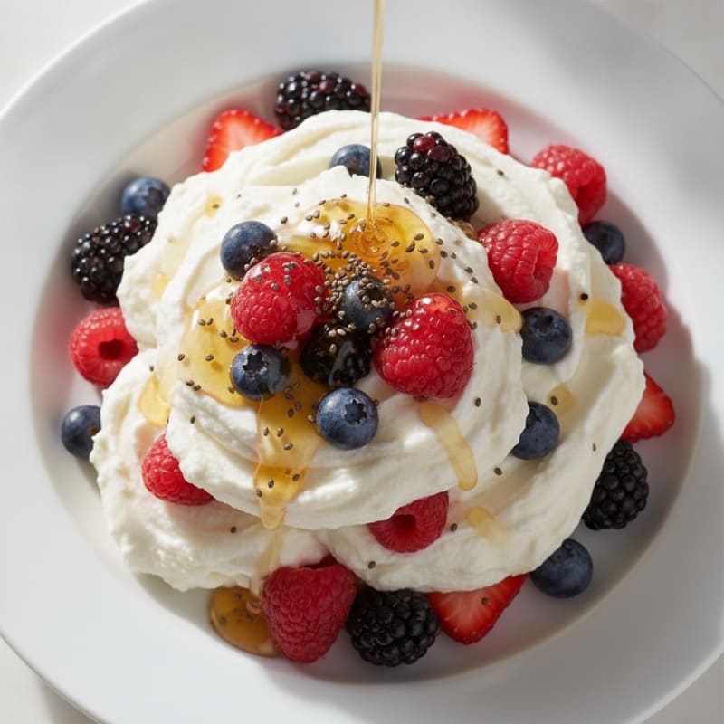 Silky Greek Yogurt Protein Mousse with Mixed Berries