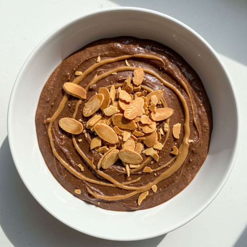 Silky Chocolate Protein Pudding with Almonds