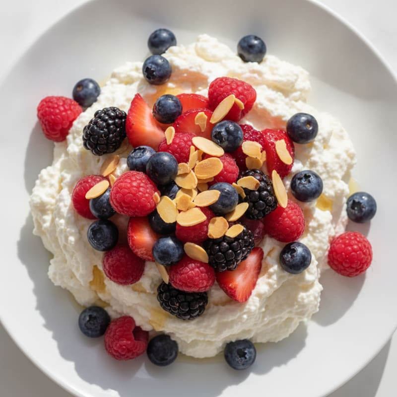 Greek Yogurt Protein Mousse with Fresh Berries