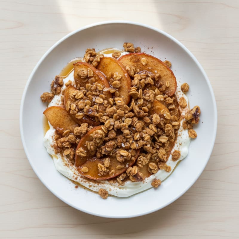 High-Protein Baked Cinnamon Apple Crumble