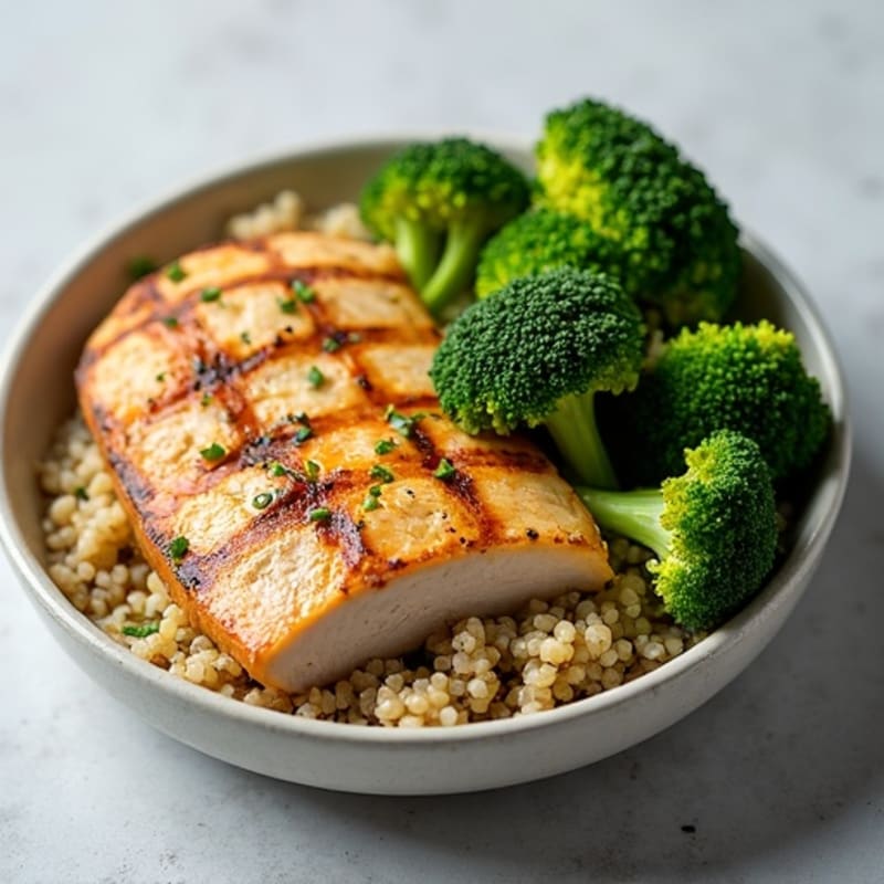 Grilled Turkey Breast with Quinoa and Roasted Broccoli