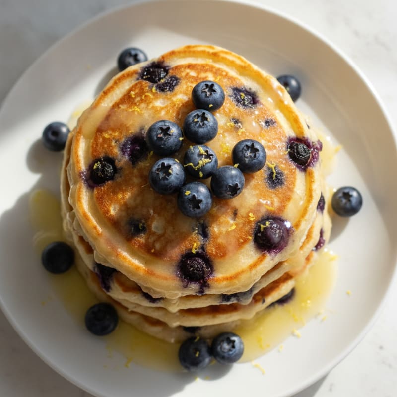 Blueberry Ricotta Pancakes with Lemon Zest