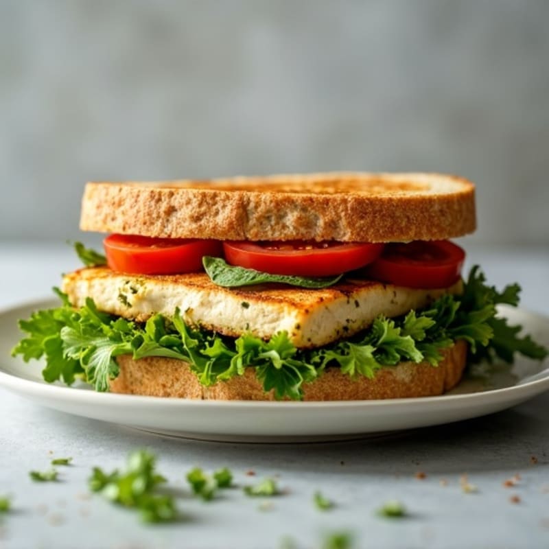 Herb-Pesto Grilled Chicken Sandwich with Fresh Greens