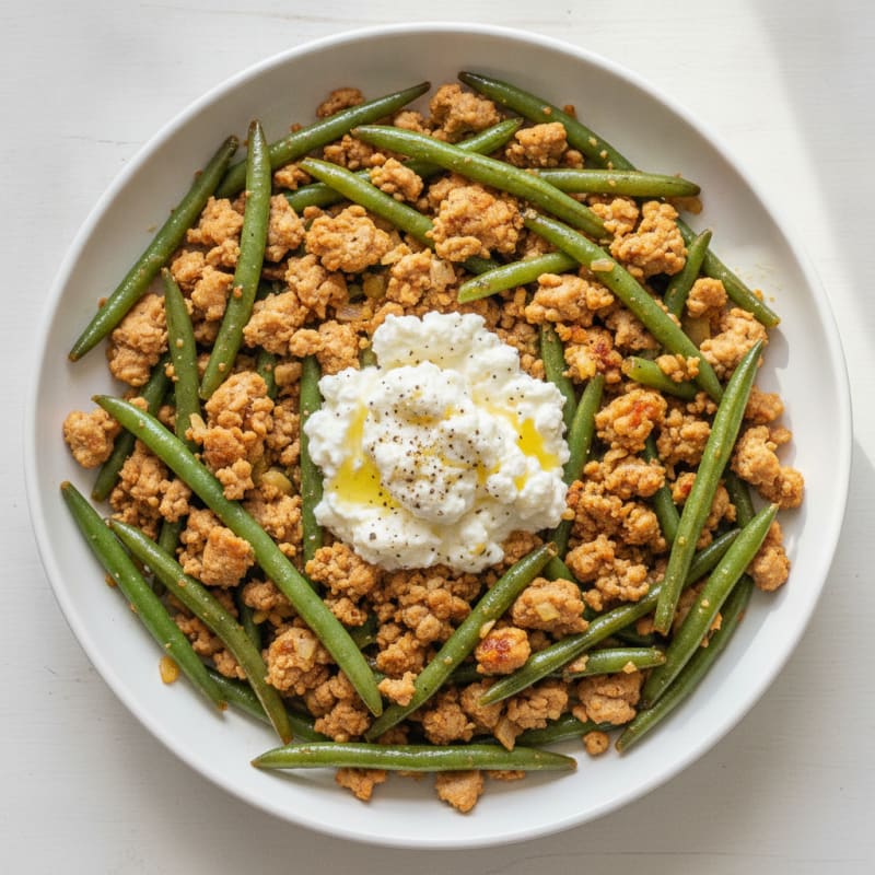 Turkey and Green Bean Skillet with Cottage Cheese