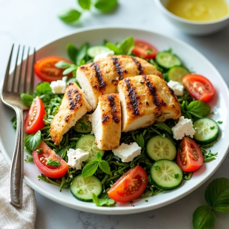 Crispy Cucumber Tomato Salad with Feta and Herb Vinaigrette