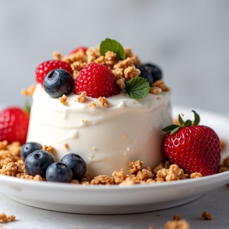 Creamy Greek Yogurt Protein Mousse with Mixed Berries