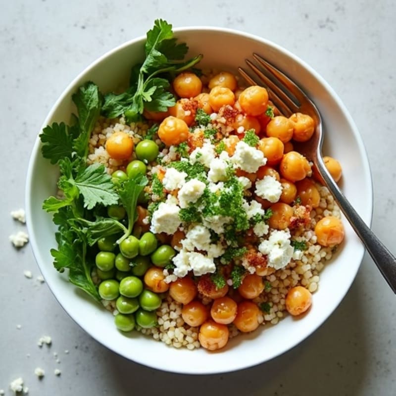 Crispy Chickpea Quinoa Power Bowl with Fresh Herbs