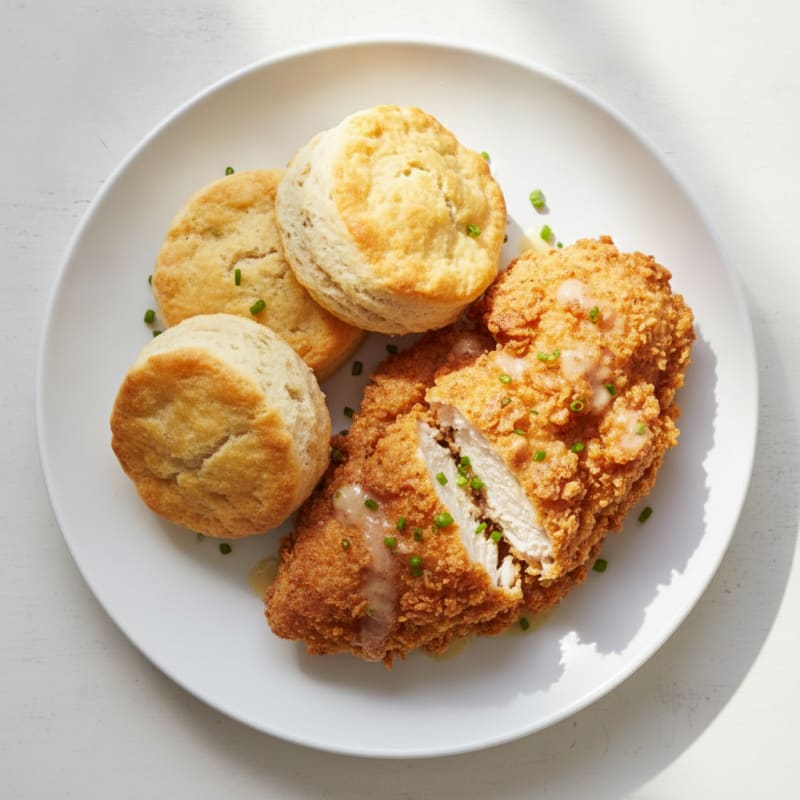 Buttermilk Fried Chicken with Fluffy Biscuits