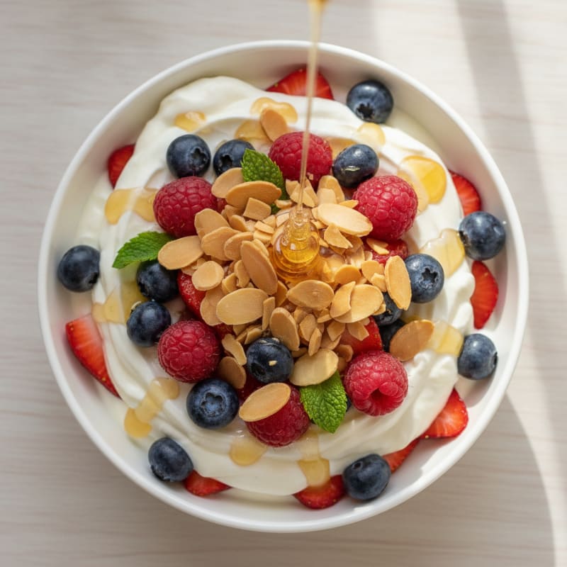 Greek Yogurt Protein Parfait with Mixed Berries