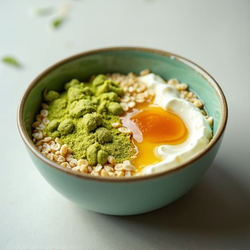 Creamy Matcha Oat Bowl with Honey
