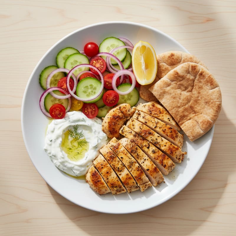 Lemon-Herb Chicken Gyro Platter