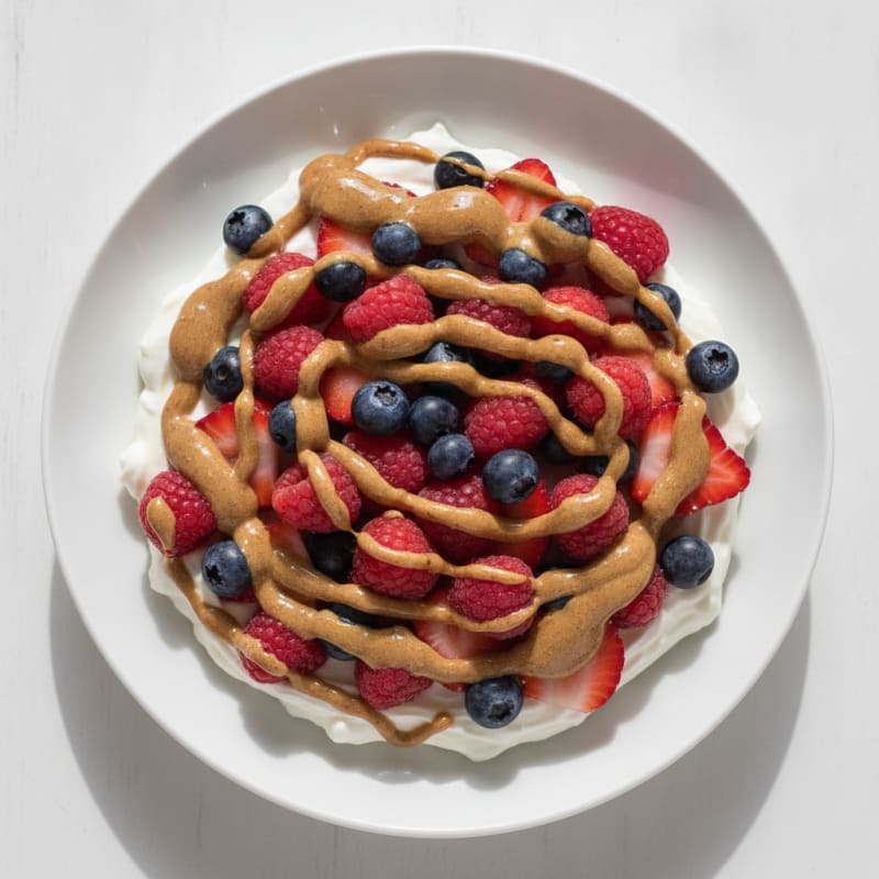 Greek Yogurt Protein Bowl with Mixed Berries and Almond Butter