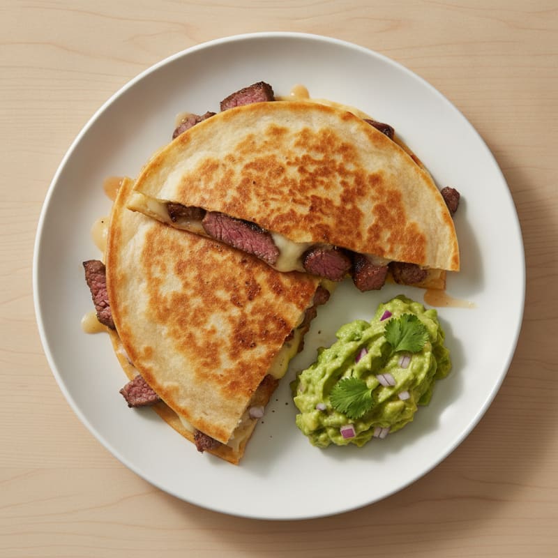 Carne Asada Quesadillas with Guacamole