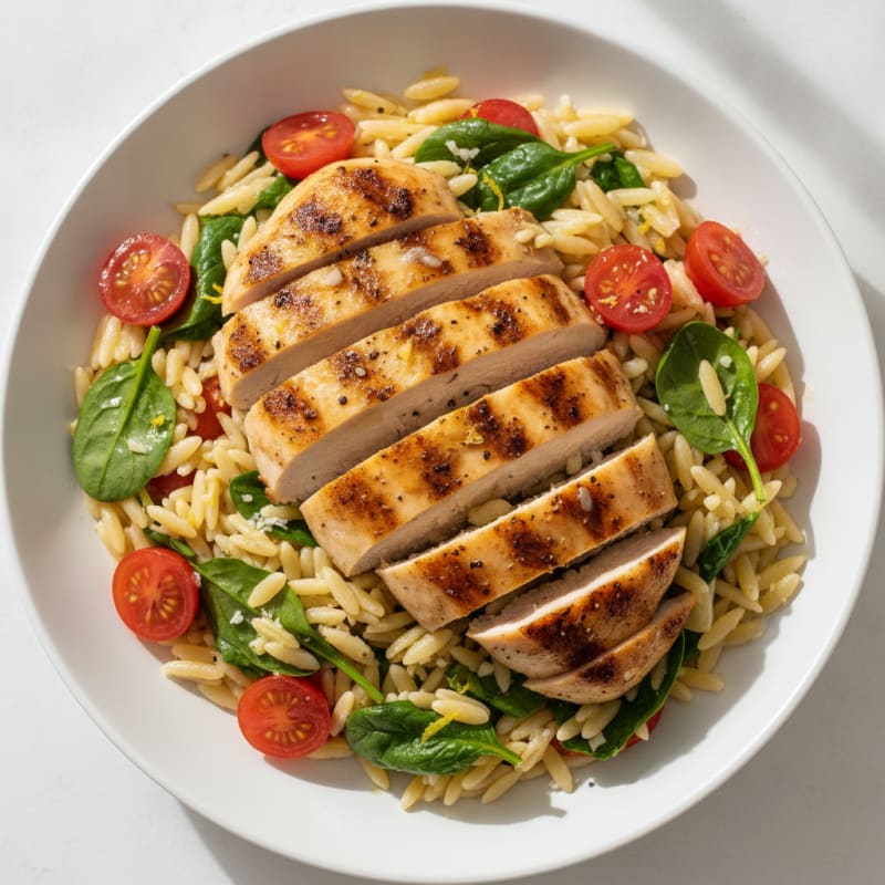 Lemon Herb Grilled Chicken Orzo