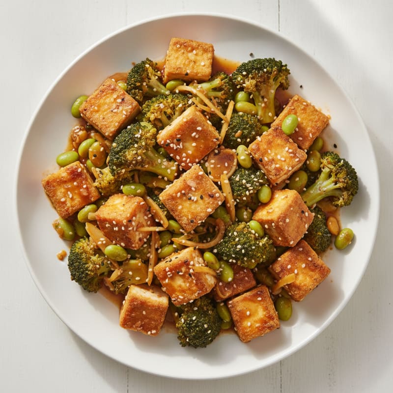 Sesame Tofu and Broccoli Stir-Fry