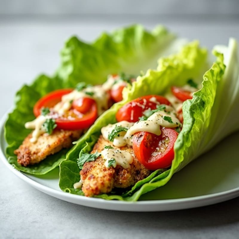 Crispy Grilled Chicken Caesar Lettuce Wrap